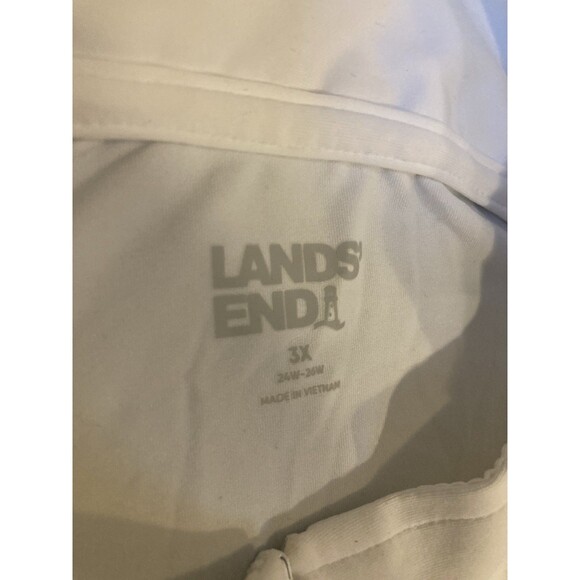 White Land's End Long Sleeve Crew Swim Top Size 3X 3XL Rash Guard Long Sleeve - Picture 3 of 7